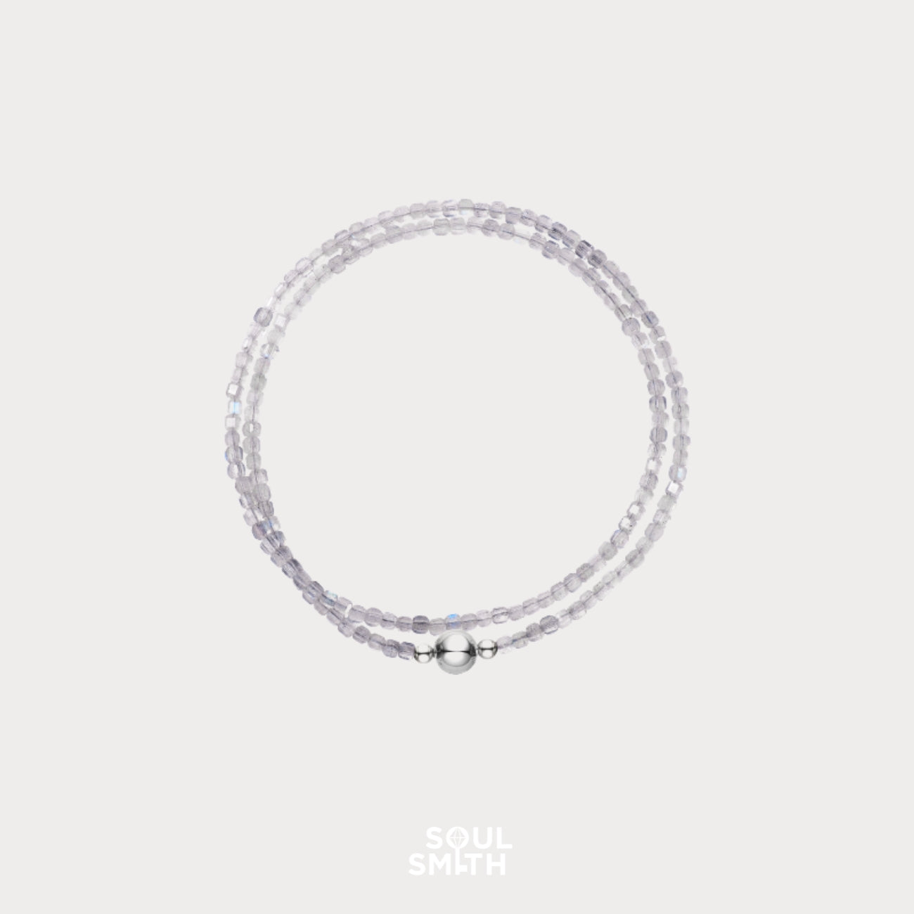 SoulSmith Soullinks double-layer moonstone wrap bracelet – luminous crystal beaded design for emotional healing and spiritual connection.