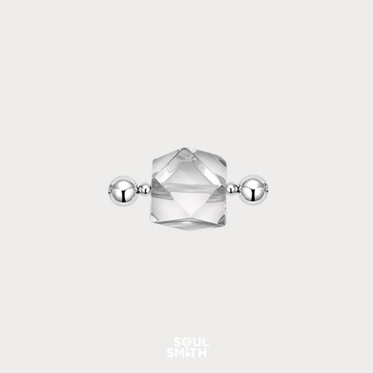 Clear quartz free form charm for crown chakra alignment.
