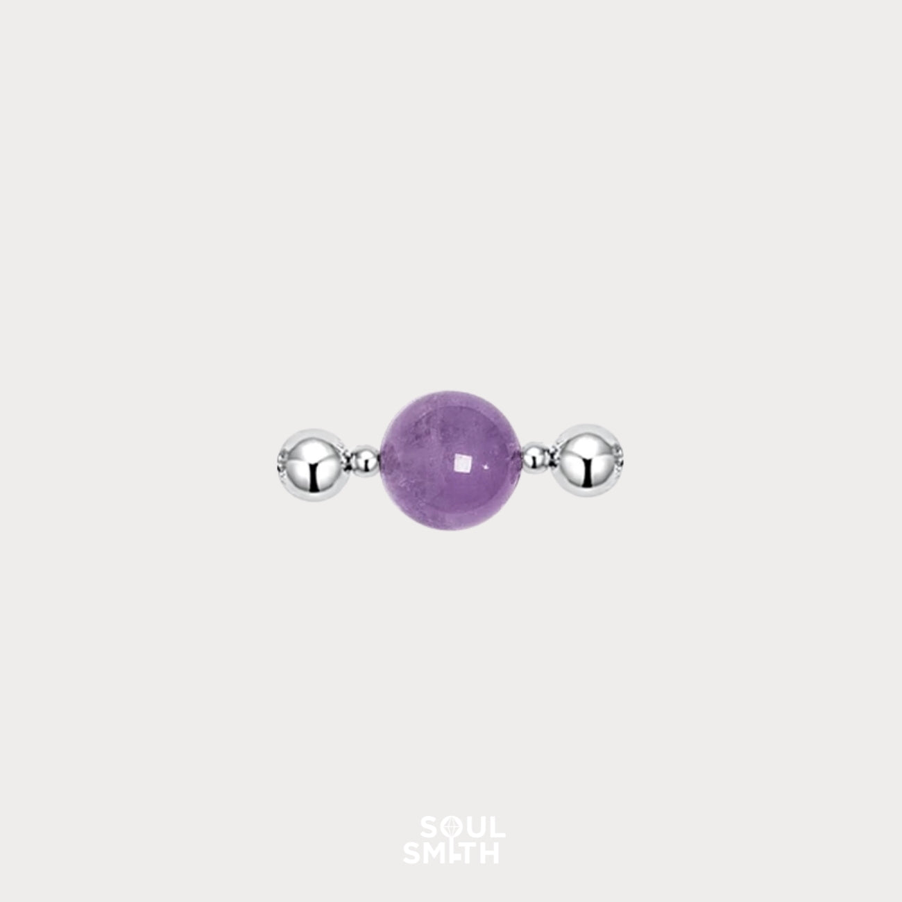 Polished amethyst bead for crown chakra alignment – SoulSmith