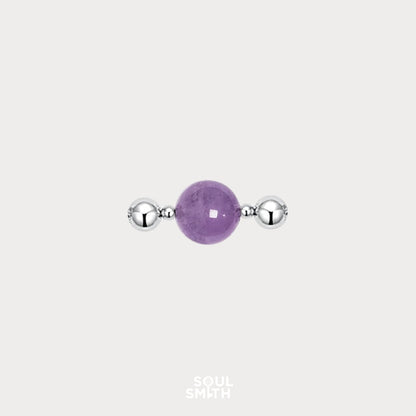 Polished amethyst bead for crown chakra alignment – SoulSmith