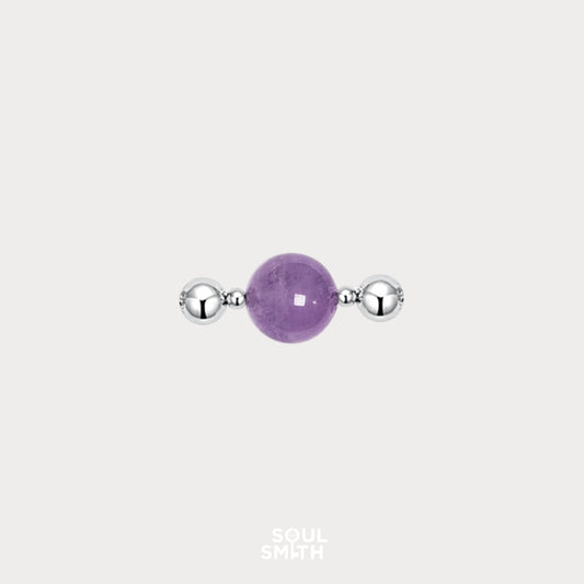 Polished amethyst bead for crown chakra alignment – SoulSmith