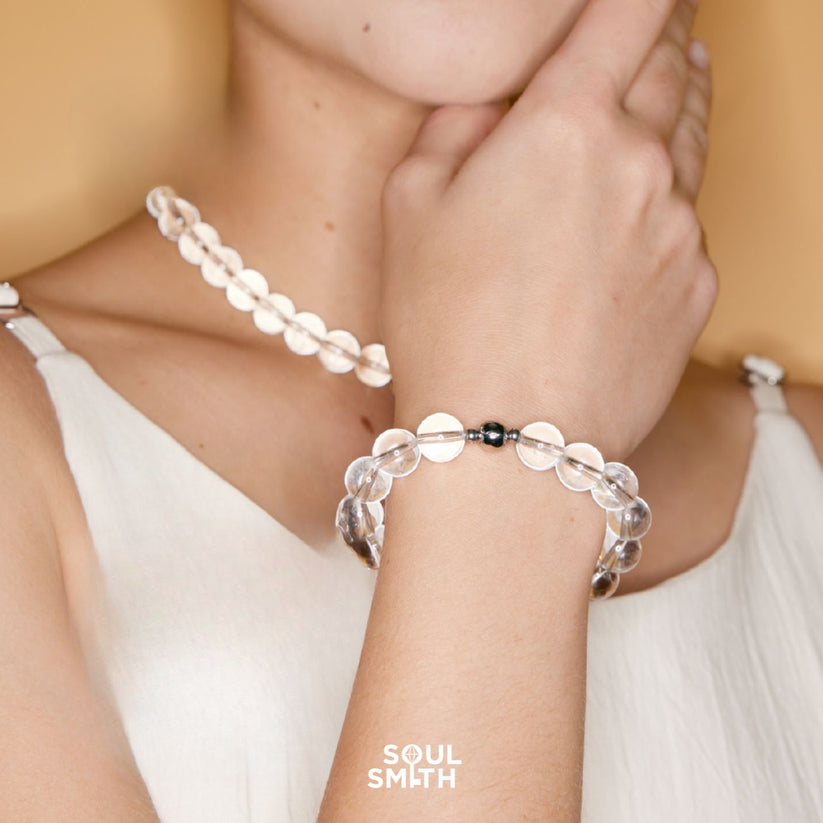 1. Clear Quartz Crystal Bracelet – Crown Chakra – Amplifying Clarity