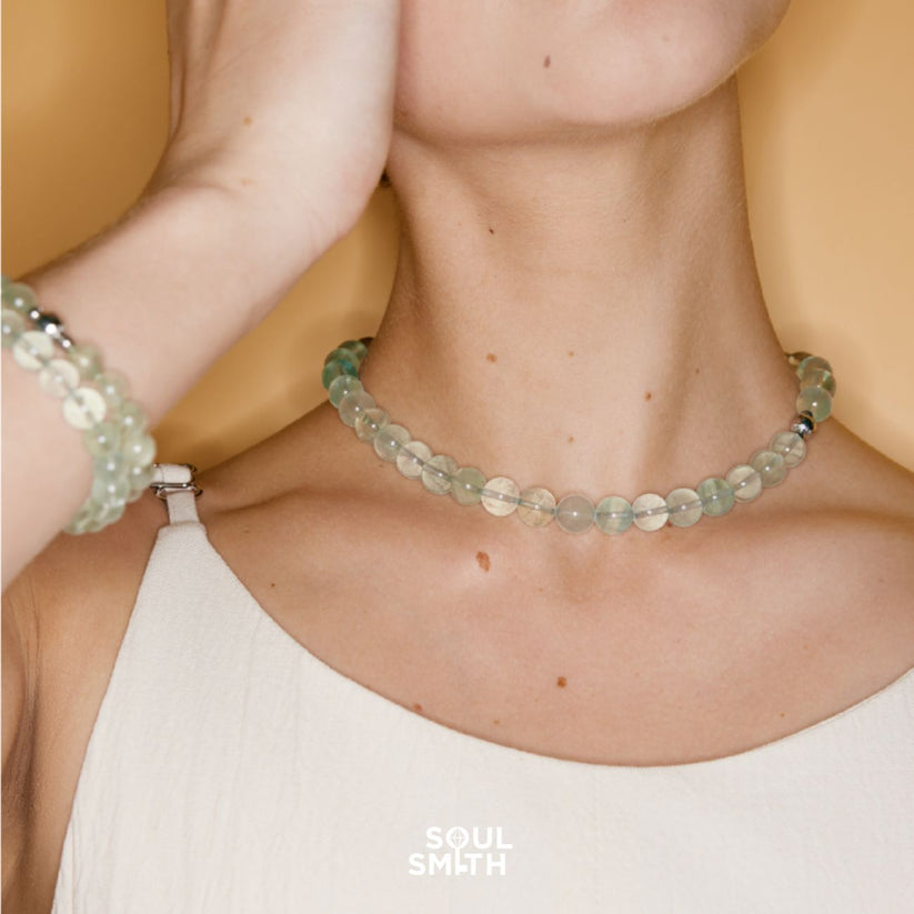 1. Prehnite Crystal Bracelet – Heart &amp; Solar Plexus Chakras – Soothing Clarity