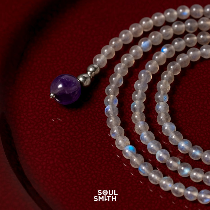 1. Moonstone Crystal Necklace Set – Crown Chakra – Infinite Serenity