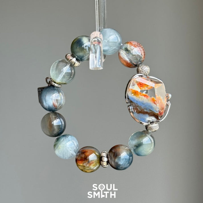 2. Rainbow Rabbit Hair Quartz Bracelet – Ethereal Light