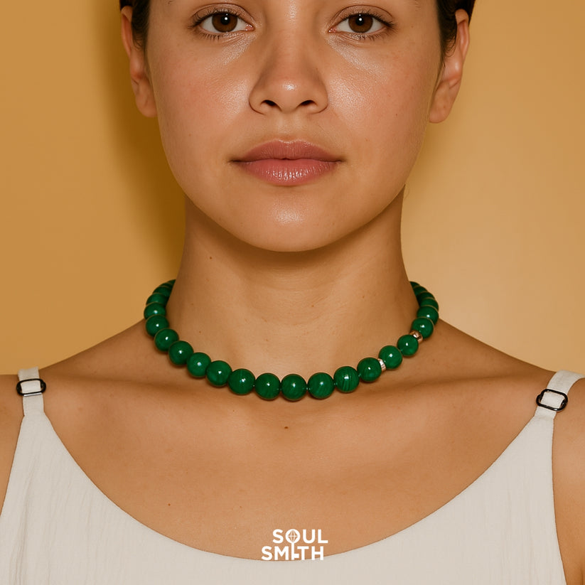 3. Malachite Necklace – Heart Chakra – Verdant Heart