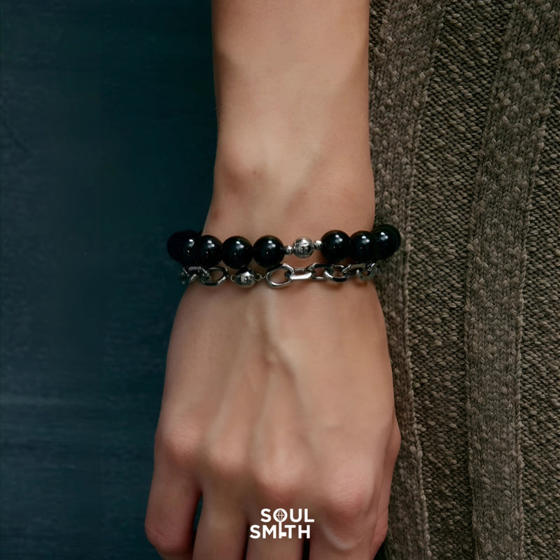 3. Black Onyx Crystal Bracelet – Root Chakra – Shadow Guardian