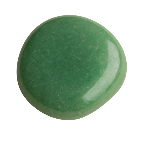 Polished Green Aventurine crystal on transparent background, aligned with the Heart Chakra to promote emotional calm, prosperity, and personal growth.